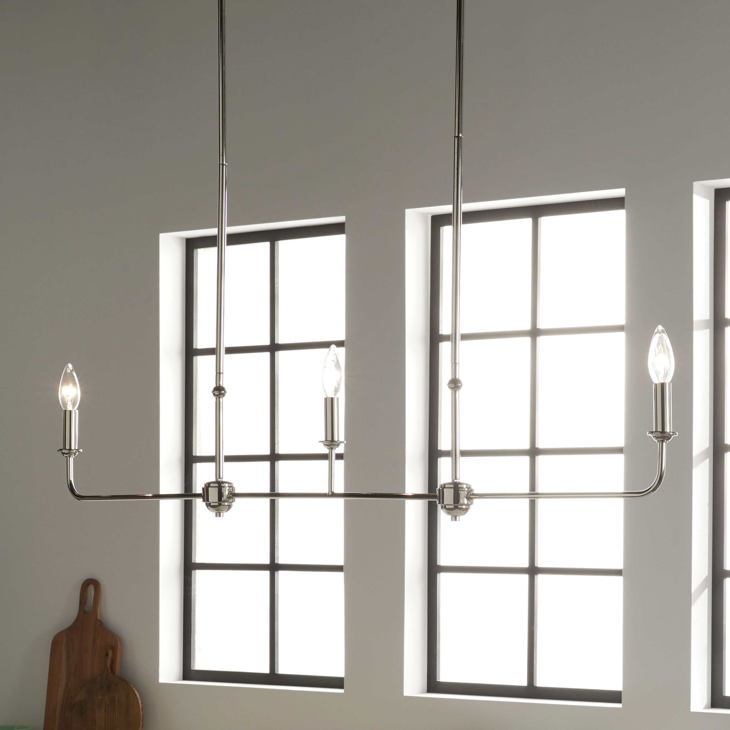 Pallas 3 Light 4.5 inch Polished Nickel Chandelier Linear Ceiling Light